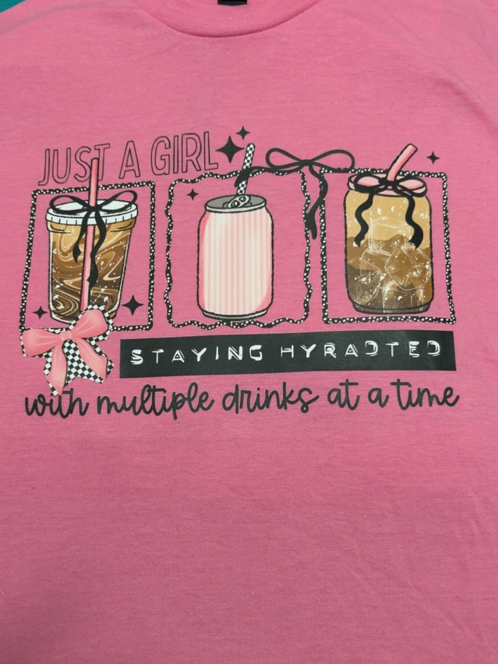 Girls Pink 'Just A Girl Staying Hydrated' Graphic Tee